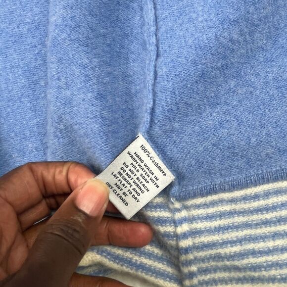 Claudia Nichole Cashmere Open Cardigan Striped Hem Luxe Soft Cozy Knit Sweater S - Picture 10 of 12